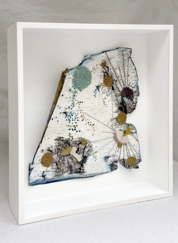 birch bark, cotton thread, watercolour - $1600